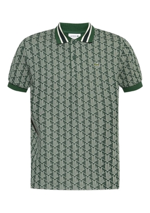 Lacoste monogram-jacquard polo shirt - Green