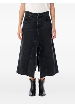 Haikure denim asymmetric midi skirt - Black