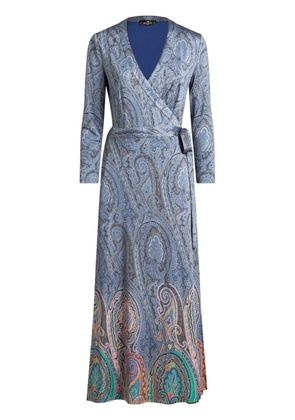 ETRO paisley wrap dress - Blue