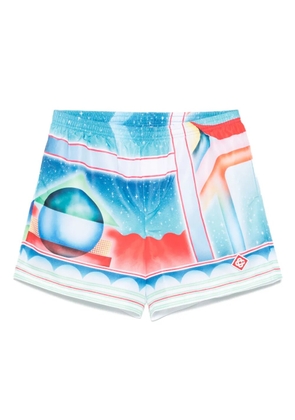 Casablanca graphic-print swim shorts - Blue
