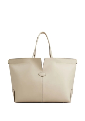 Tod's medium-small leather tote bag - Neutrals