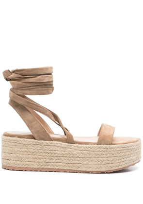 Gianvito Rossi 60mm suede espadrilles - Brown