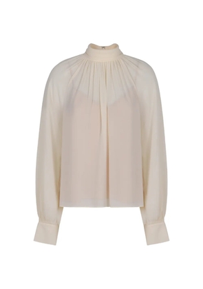 Vince turtleneck draped blouse - Neutrals