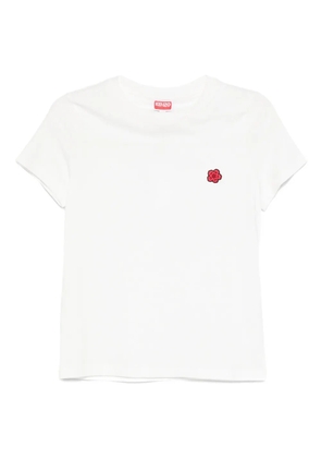 Kenzo flower-embellished cotton T-shirt - White