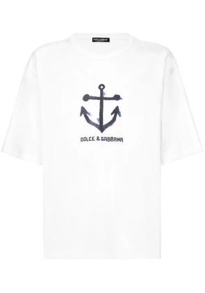 Dolce & Gabbana Marina-print cotton T-shirt - White