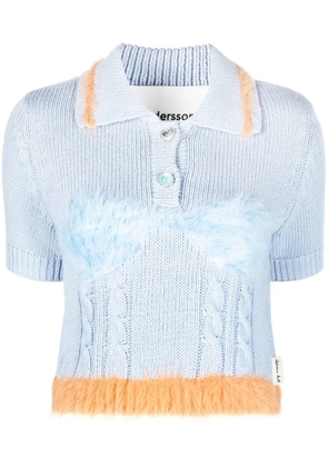 Andersson Bell contrasting-border knitted pollo shirt - Blue