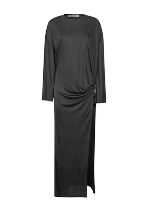 The Attico gathered-side slit maxi dress - Grey
