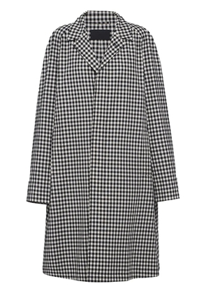 Prada gingham-check cotton coat - White