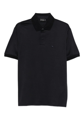 Emporio Armani logo-embroidered polo shirt - Black