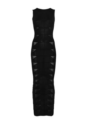Rick Owens geometric-knit sleeveless maxi dress - Black