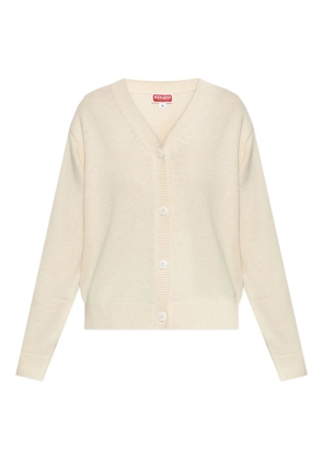 Kenzo tiger-embroidery buttoned cardigan - Neutrals