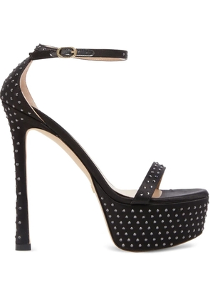 Stuart Weitzman 145mm Nudistcurve Hollywood crystal-embellished sandals - Black
