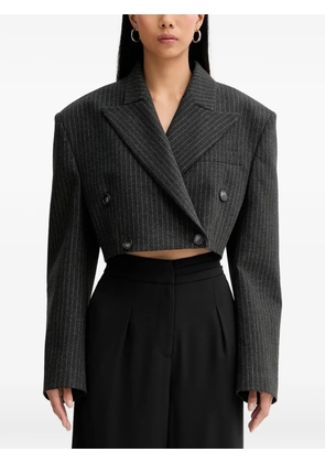 La Mania Fran pinstripe cropped blazer - Grey