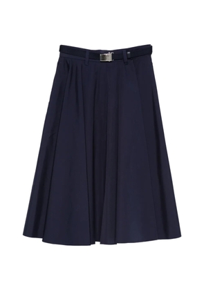 Prada A-line belted midi skirt - Blue
