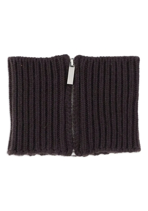 SA SU PHI ribbed zip-fastening neck-warmer scarf - Brown