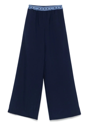 Marni logo-band wool trousers - Blue