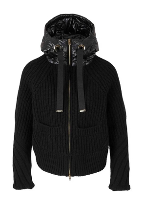 Herno hooded ribbed cardigan - Black
