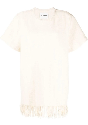 Jil Sander fringe-detail knitted top - Neutrals