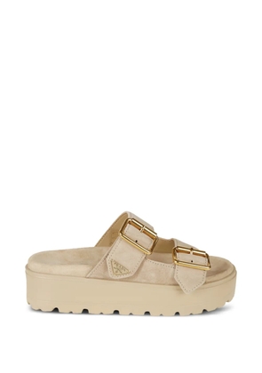 Prada platform suede mules - Neutrals