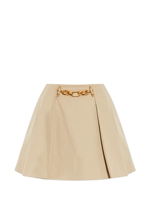 Balmain chain-embellished A-line skirt - Neutrals