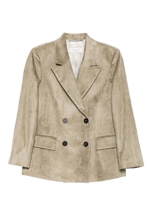 Peserico corduroy double-breasted blazer - Green