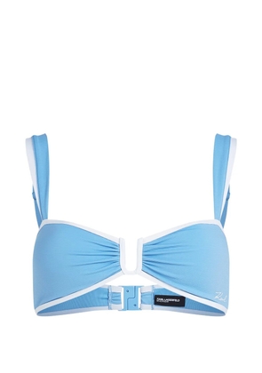 Karl Lagerfeld Signature bandeau bikini top - Blue