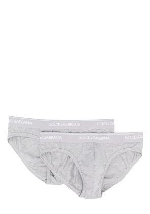 Dolce & Gabbana logo-waistband cotton-blend brief - Grey
