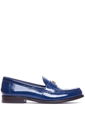 Tory Burch logo-plaque leather loafers - Blue