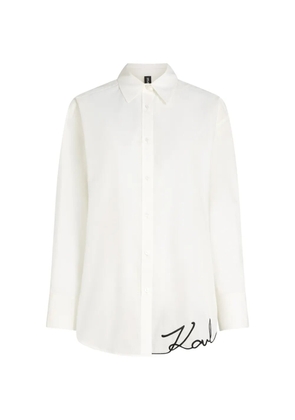 Karl Lagerfeld oversized sheer signature shirt - White