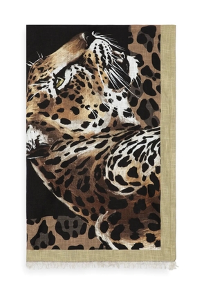Dolce & Gabbana leopard-print beach towel - Black