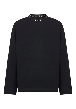 Jil Sander metal-stud crew-neck top - Black