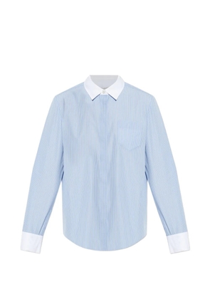 Tory Burch contrast-border striped shirt - Blue