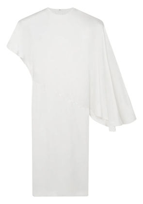 Stella McCartney padded-shoulder asymmetric midi dress - White