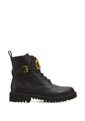 Valentino Garavani logo-detail leather boots - Black