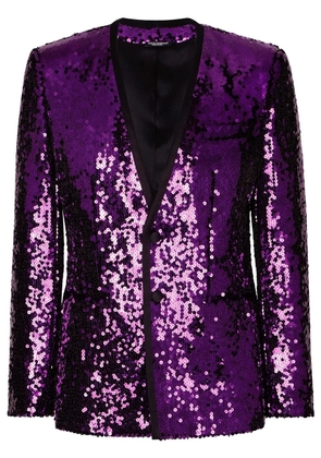 Dolce & Gabbana sequined single-breasted blazer - Purple