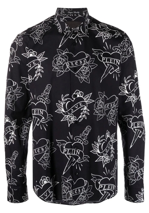 Philipp Plein logo-print shirt - Black