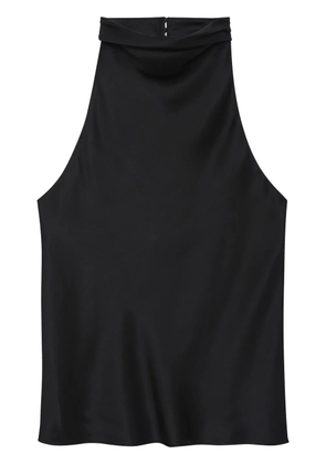 ANINE BING Eliana halterneck silk top - Black