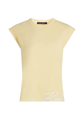 Karl Lagerfeld signature-hem tank top - Yellow