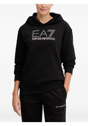 Ea7 Emporio Armani logo-print hoodie - Black
