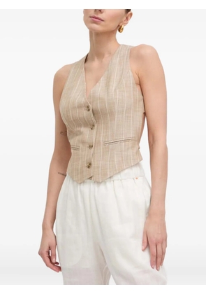 BOSS pinstripe sleeveless vest - Neutrals