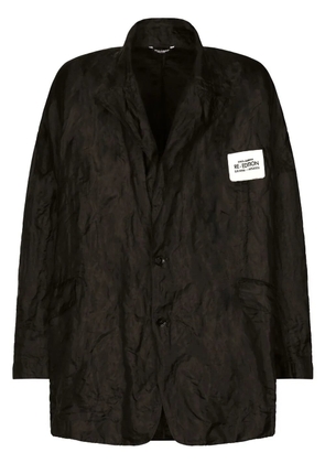 Dolce & Gabbana logo-patch crinkled jacket - Black