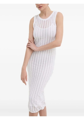 PINKO openwork sleeveless midi dress - White