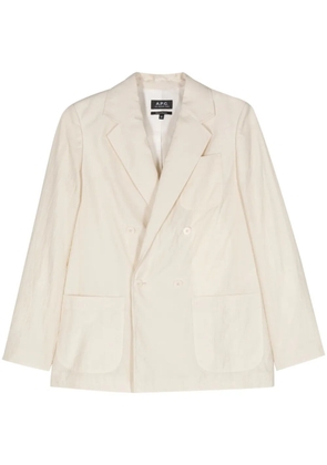 A.P.C. double-breasted crepe blazer - Neutrals
