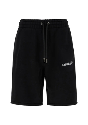 Off-White logo drawstring track shorts - Black