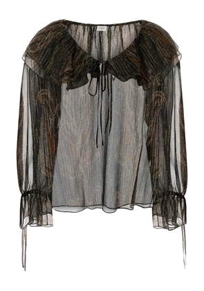 Saint Laurent printed silk blend blouse - Black
