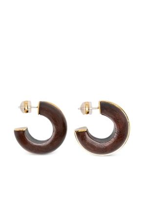 Lizzie Fortunato Halo acacia wood hoops earrings - Brown