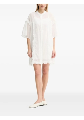 Isabelle Blanche ruffle-trimmed shirt dress - White