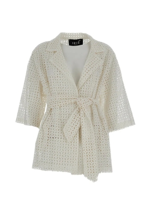 Irie' crochet belted jacket - White