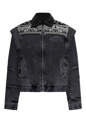 PDF bandana denim jacket - Black
