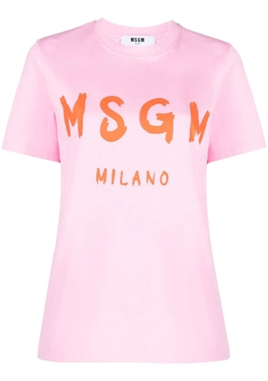 MSGM logo-print cotton T-shirt - Pink